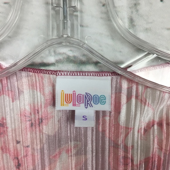 NWT LuLaRoe Shirley Kimono Cover Up Floral Pink - Picture 7 of 8